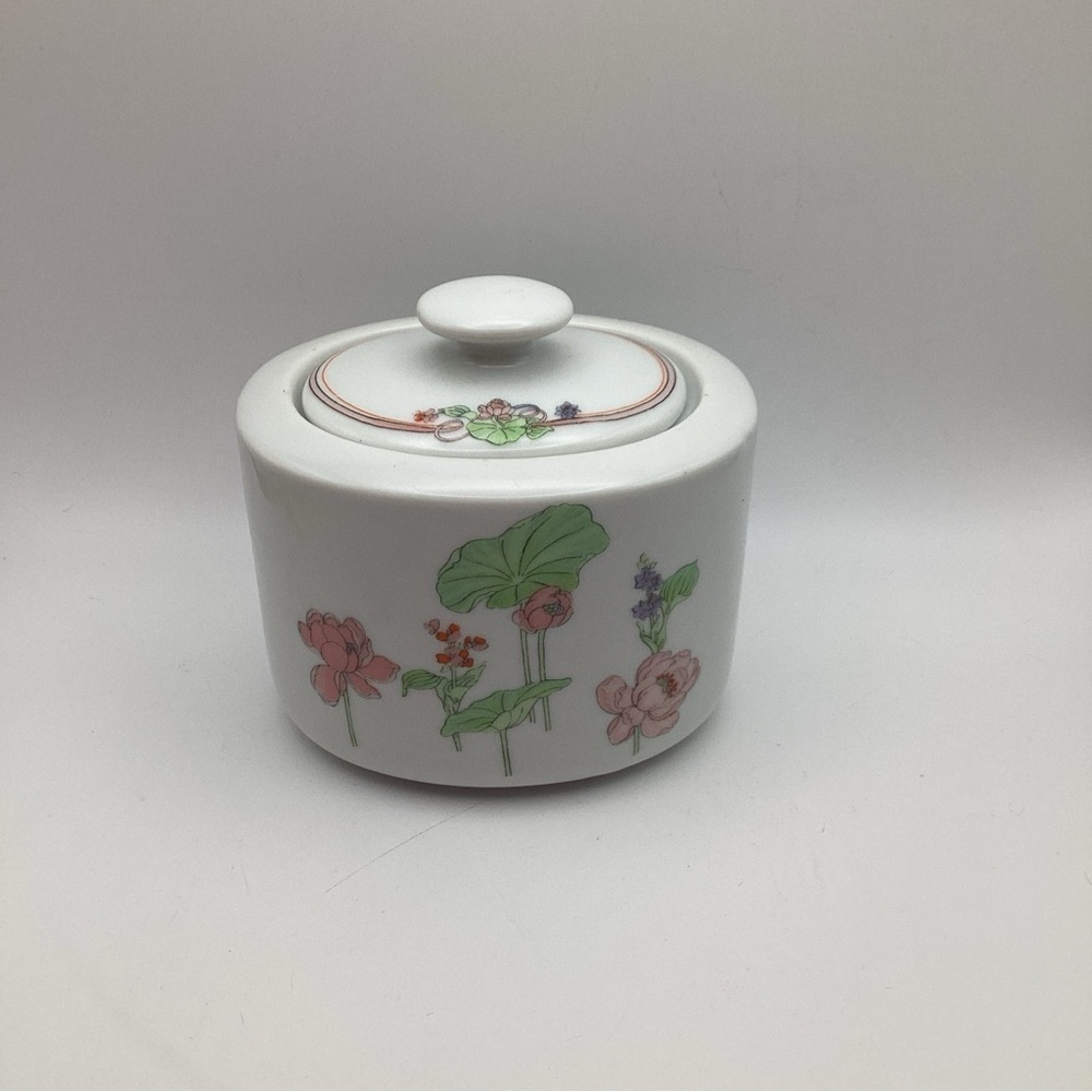 Bellaire The Toscany Collection Sugar Bowl Japan Rare Pink Green Lily